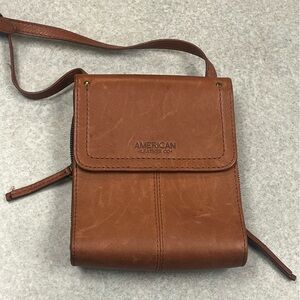 American Leather Co Kansas Crossbody Bag Brandy Genuine Leather NWOT
